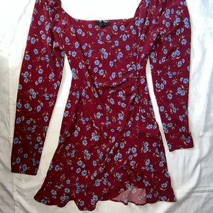 Cowl Long sleeve Wrap Sundress